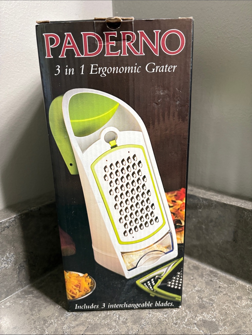 Paderno 3-in-1 Ergonomic Grater - White and Lime